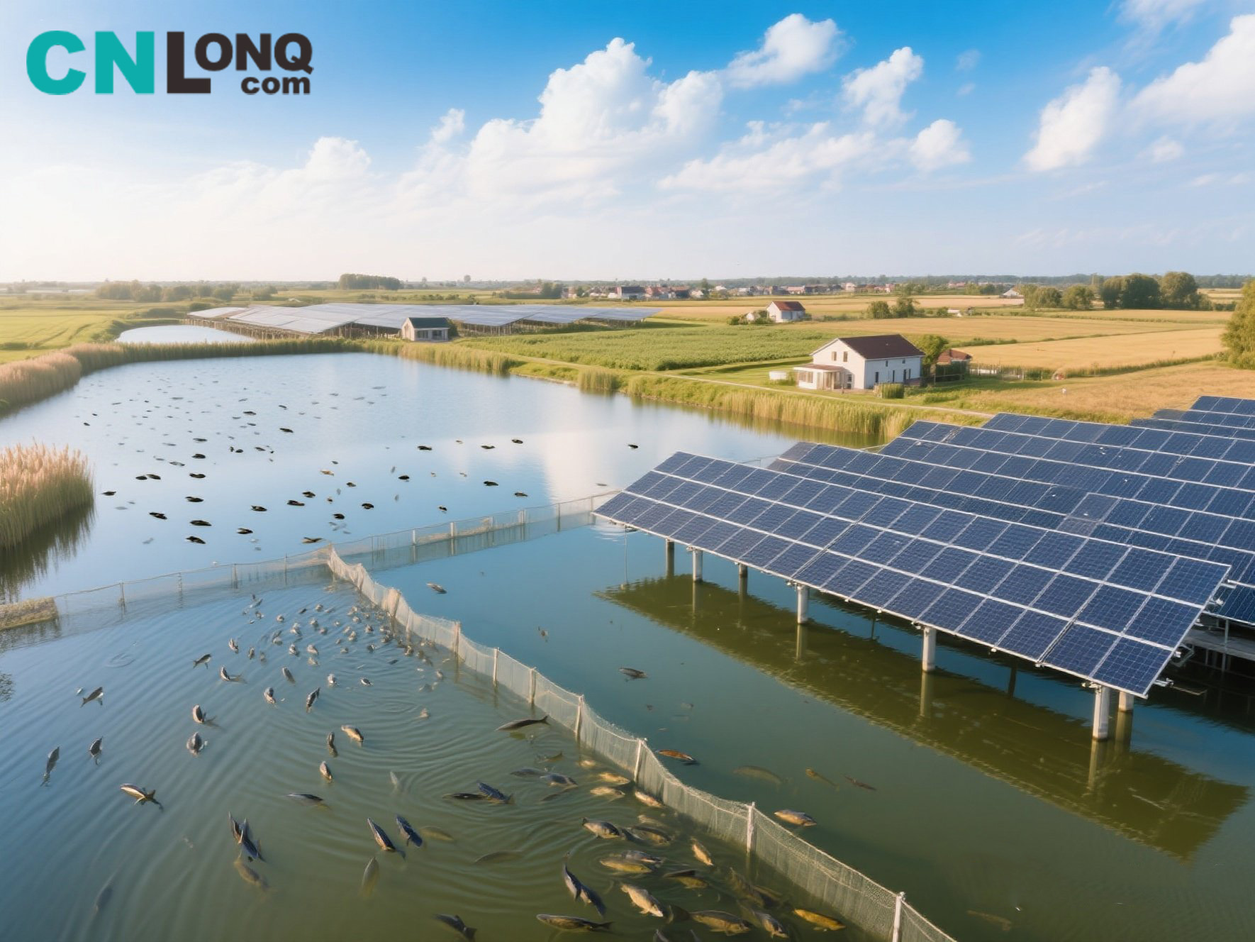 Model Jiangsu Rudong's „Fishery-Fotovoltaic Integration“: Solárne panely chová „Zlaté ryby“, hodnota výstupu kvíľania na aker